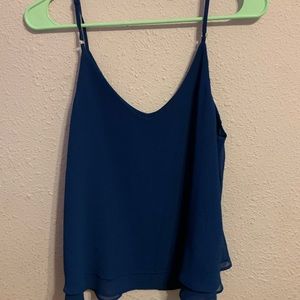 Blue flowy tank